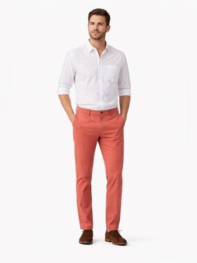 Lester Madrid Tailored Fit Canvas Pants Red Salmon Size 32 NWT